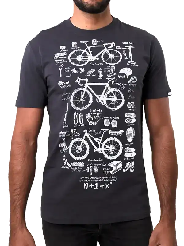 Bike Maths Men's T-shirt Charcoal