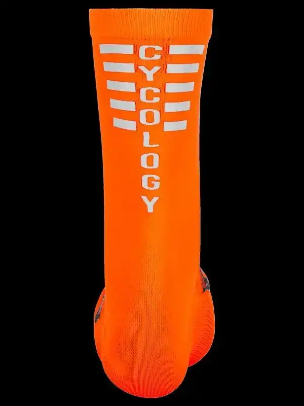 Cycology Reflective Logo Cycling Socks Orange - Image 3