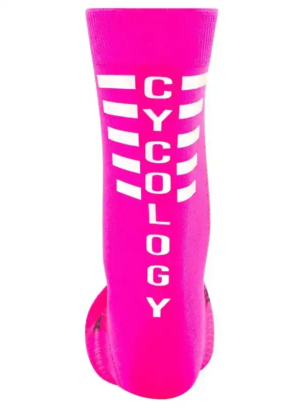 Cycology Reflective Logo Cycling Socks Pink - Image 2