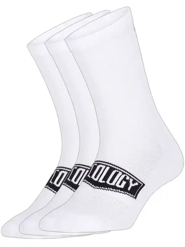 Cycology Reflective Cycling Socks White - 3 Pack