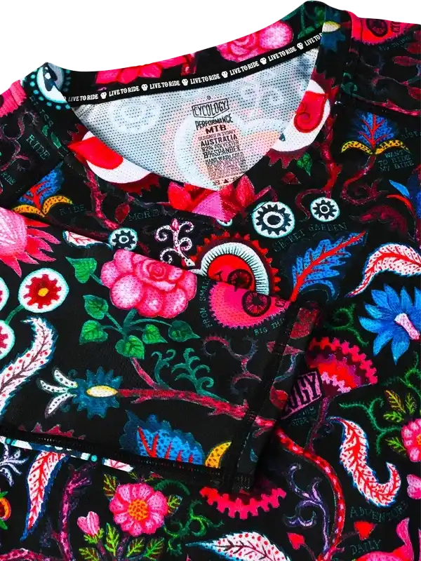 Secret Garden Long Sleeve Women's MTB Jersey Black - Image 3