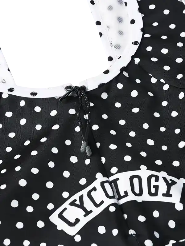 Women's Polka Dot Quick Pee Bib Shorts - Image 3