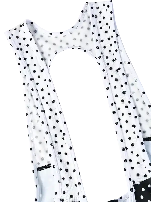 Women's Polka Dot Quick Pee Bib Shorts - Image 4