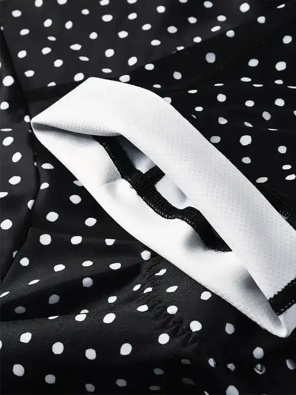 Women's Polka Dot Quick Pee Bib Shorts - Image 7